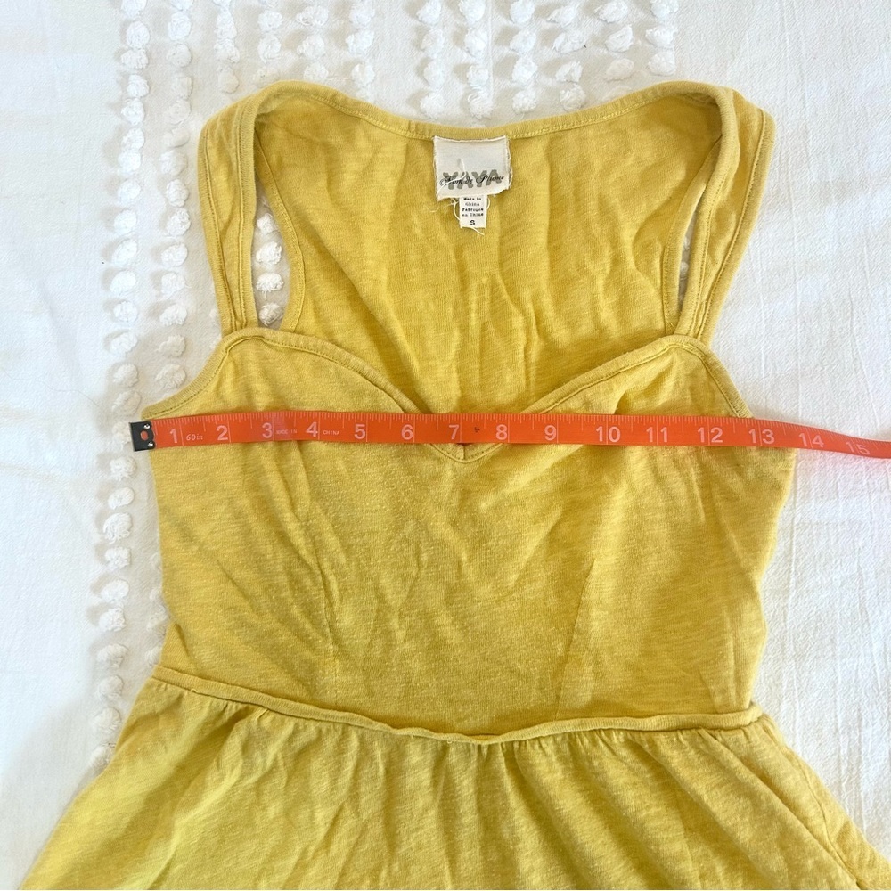 Urban Outfitters Cotton Slub Sunny Yellow Mini fit & Flare Dress Sz S - Picture 5 of 14